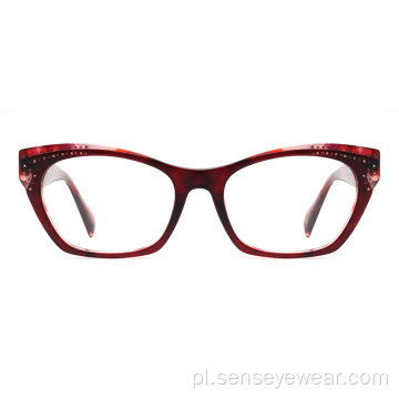 Kobiety Diamentowe Rhinestone Okulary Okulary Optyczne Okulary